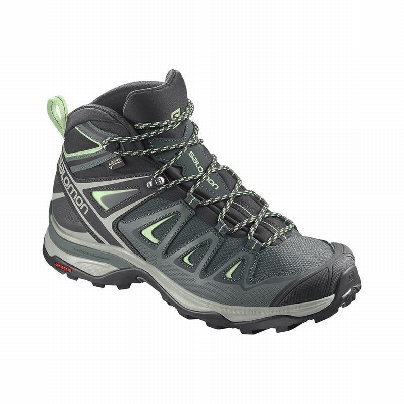 Salomon Israel X ULTRA 3 MID GORE-TEX - Womens Hiking Boots - Green (SIOG-32084)